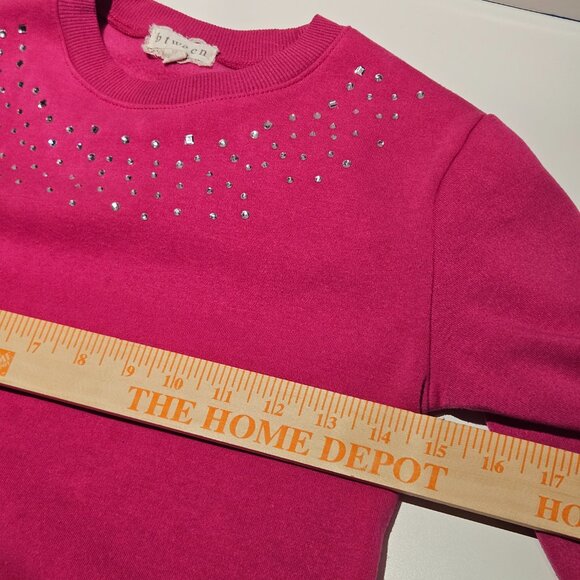 Btween Girls Size 10 Jogger Set Pink 2-Piece Fleece Rhinestones Sweat Set - Picture 11 of 13